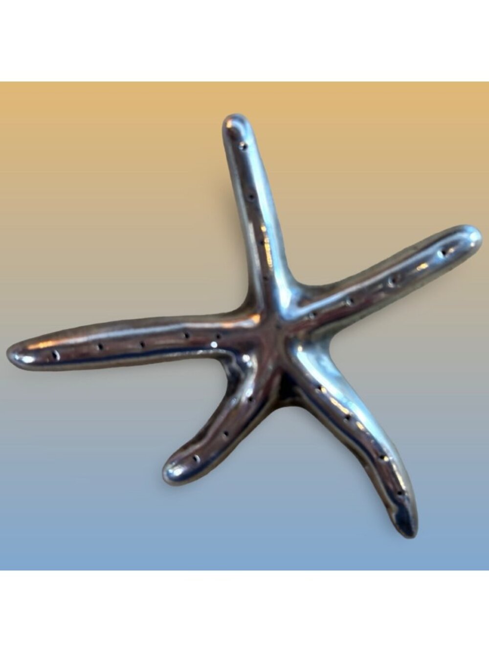 Vintage 925 Mexico TV-83 Sterling Silver Starfish Brooch Pin Statement Piece